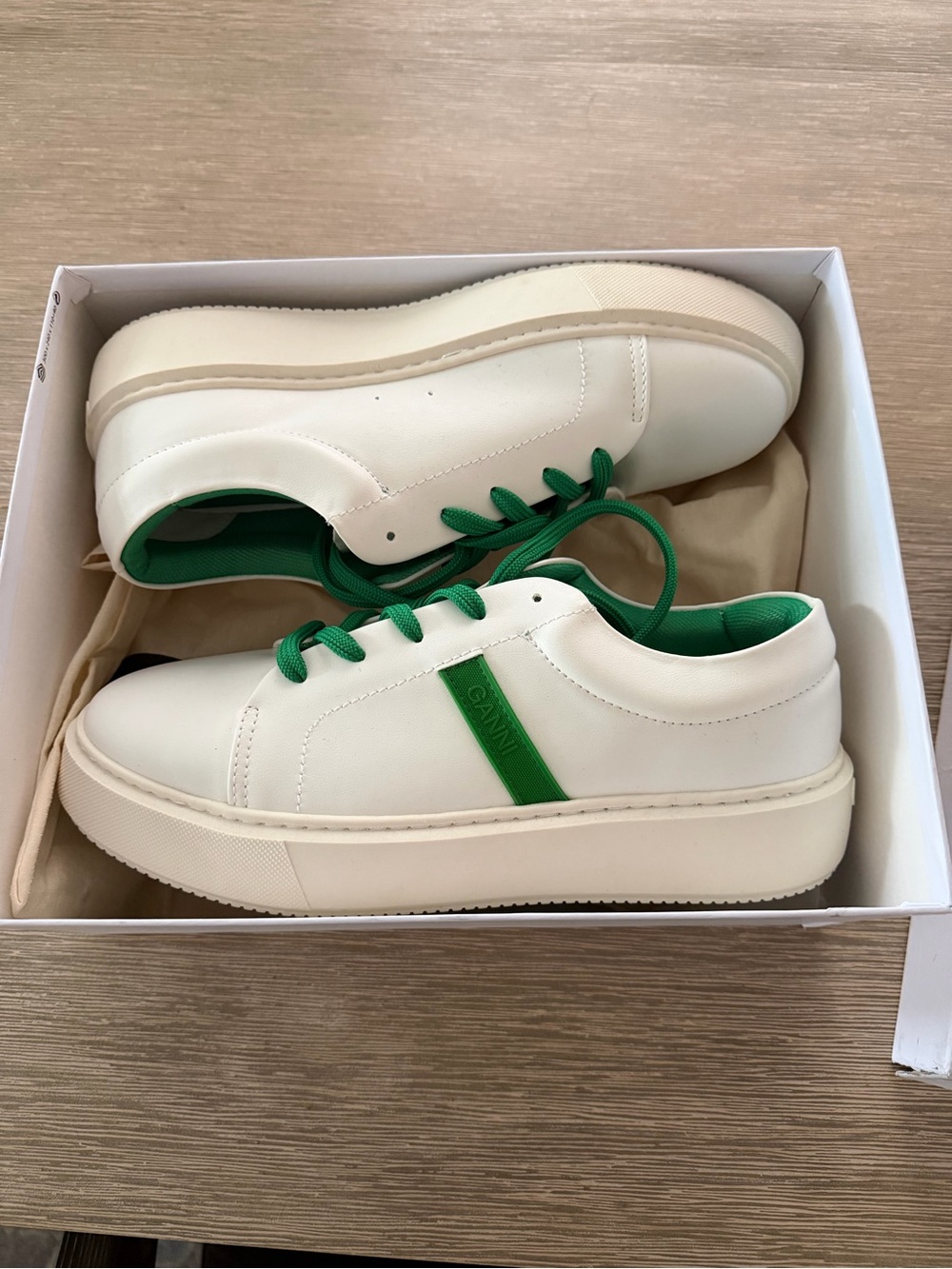 Ganni White Leather Sneakers